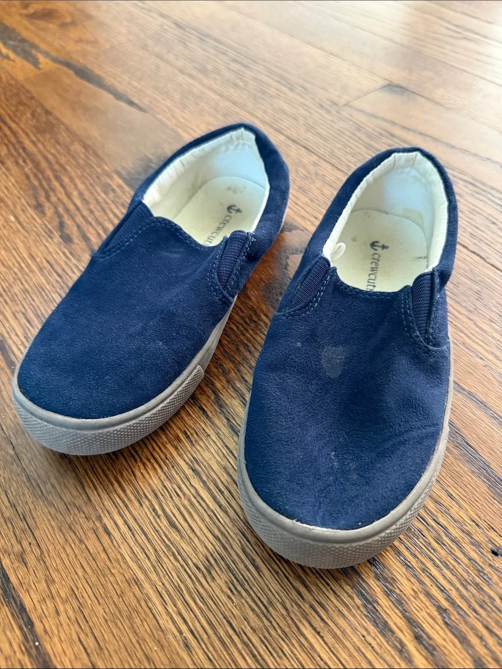 E Crewcuts J Crew Kids 12 Navy Blue Slip-On Suede Kids Sneakers